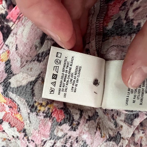 Anthropologie Maeve Hana Pink Floral Cold Shoulder Blouse Women's Size Small S - Picture 8 of 11